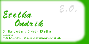 etelka ondrik business card